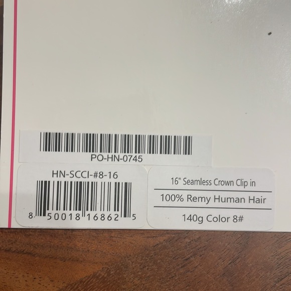 Brand New, never worn 100% human hair extensions, Color #8, 16” - Picture 4 of 7